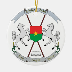 Décoration En Céramique Manteau des bras Burkina Faso - Armoiries Burkina