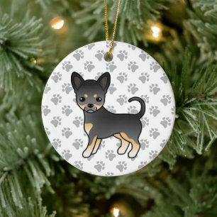 Décoration En Céramique Manteau lisse noir et tan Chihuahua Chig & Paps