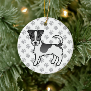 Décoration En Céramique Manteau rond noir et blanc Jack Russell Terrier Ch