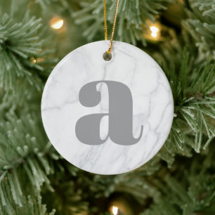 Décoration En Céramique Marbre blanc Monogramme personnalisé