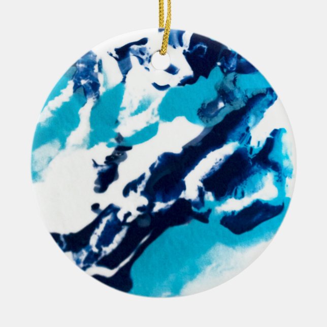 Décoration En Céramique Marbre bleu et blanc (Devant)