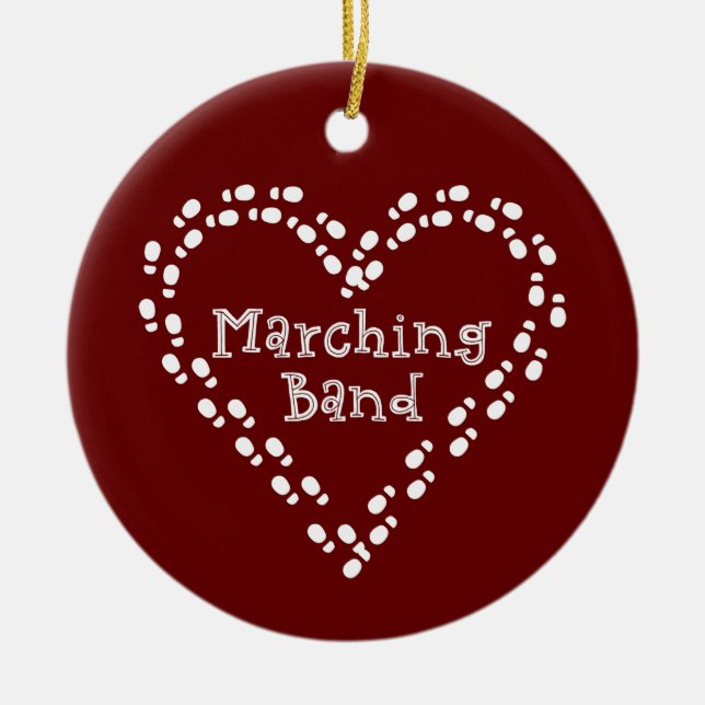 Décoration En Céramique Marching Band Empreintes Coeur (Devant)