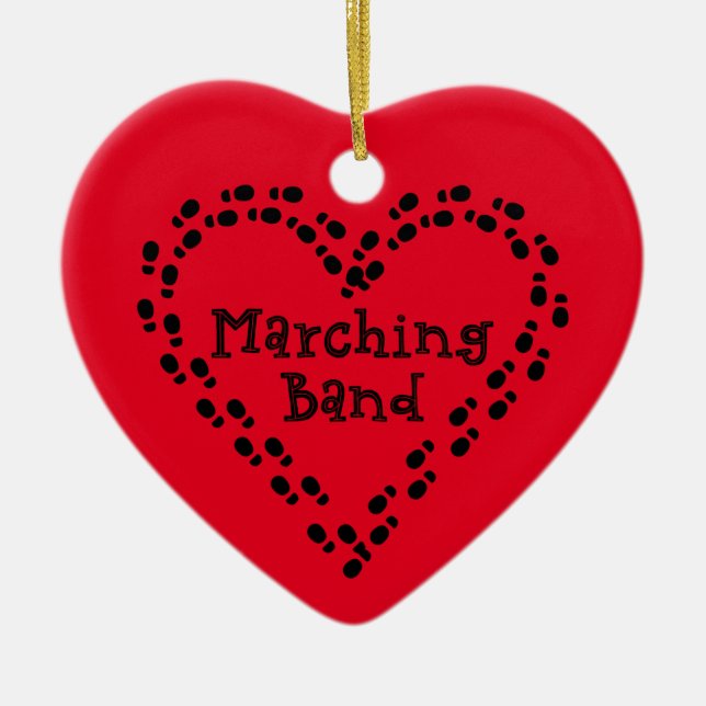 Décoration En Céramique Marching Band Empreintes Coeur (Devant)