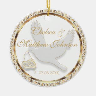 Décoration En Céramique Mariage Dove pour la mariée et gardienne de chambr