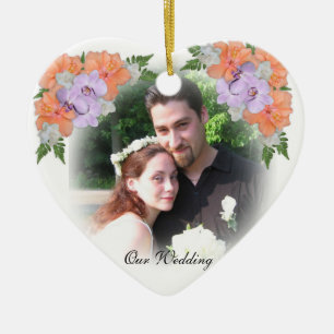 Décoration En Céramique Mariage en faveur Merci Photo Ornament