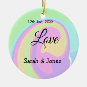 Décoration En Céramique Mariage fiançailles couple coloré bohpattern