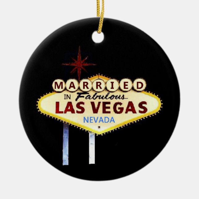 Décoration En Céramique MARIÉ À Las Vegas Keepsaké (Devant)