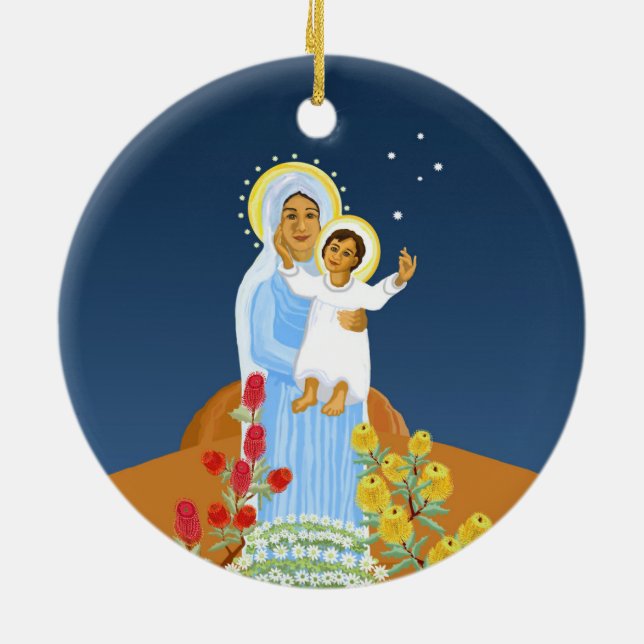 Décoration En Céramique Marie et Jésus - Nativité australienne (Dos)
