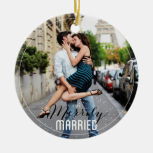 Décoration En Céramique Marié Merrily M. & Mme First Married Christmas