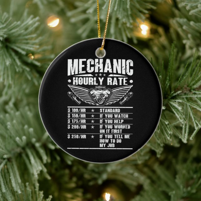 Décoration En Céramique Marrant mécanicien taux horaire Auto voiture mécan (Arbre)