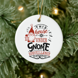 Décoration En Céramique marrant Noël gnome maison mot art