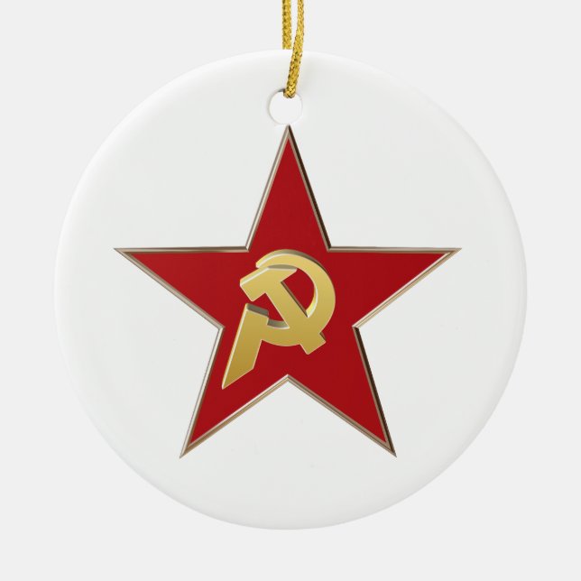 Décoration En Céramique Marteau et faucille dans l'étoile rouge (Devant)