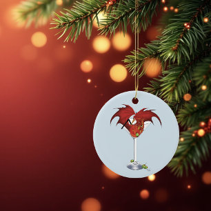 Décoration En Céramique Martini Imaginaire Red Dragon