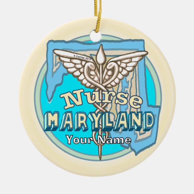 Décoration En Céramique Maryland Nurse Caduceus  (Devant)