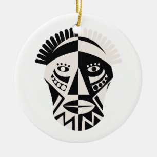 Décoration En Céramique Masque africain art populaire primitif