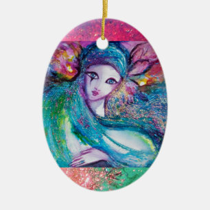 Décoration En Céramique MASQUE EN BLEU, Monogramme