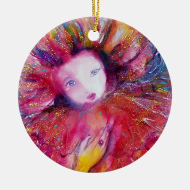 Décoration En Céramique MASQUE EN ROUGE, Monogramme (Devant)