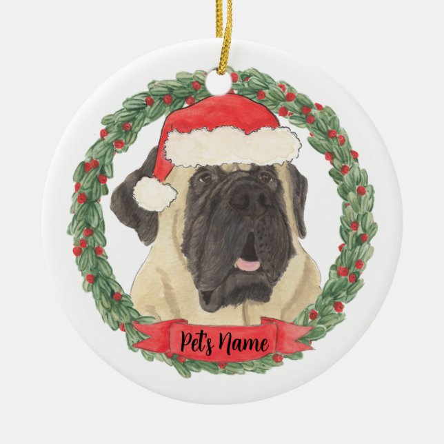 Décoration En Céramique Mastiff personnalisé (Devant)