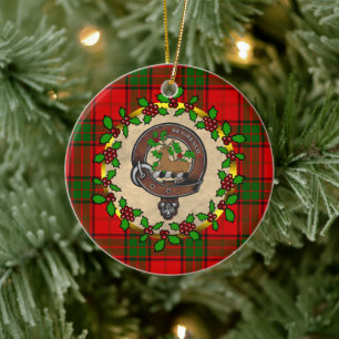 Décoration En Céramique Maxwell Clan Badge & Tartan Noël personnalisé