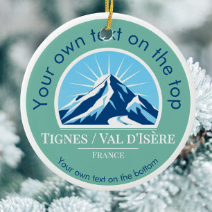 Décoration En Céramique Médaille de ski de Tignes Val d'Isère