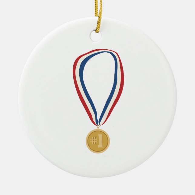 Décoration En Céramique Médaille d'or (Devant)