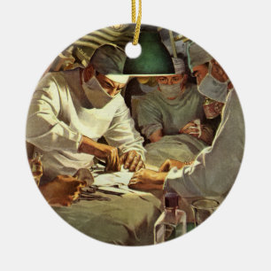 Décoration En Céramique Médecine vintage, Médecins pratiquant la chirurgie