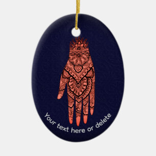 Décoration En Céramique Mehndi tatouage à la main