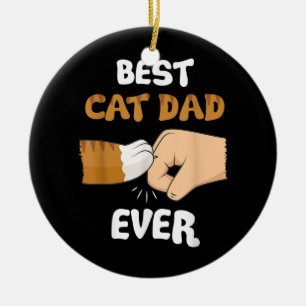 Décoration En Céramique Meilleur Chat Papa Jamais Paw Poing Bump