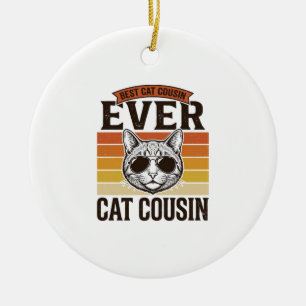 Décoration En Céramique Meilleur Cousin Chat Ever Création de Chemise Vint