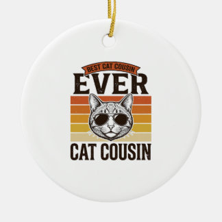 Décoration En Céramique Meilleur Cousin Chat Ever Création de Chemise Vint