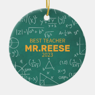 Décoration En Céramique Meilleur enseignant sur mesure mathématiques Nom d