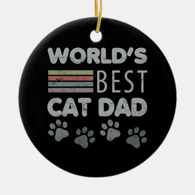 Décoration En Céramique Meilleur papa de chat au monde (Devant)