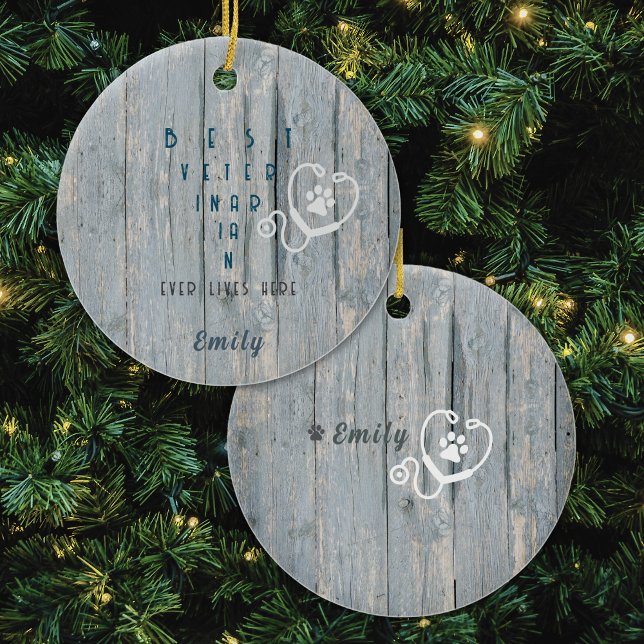 Décoration En Céramique Meilleur Vétérinaire Jour Cadeau de Noël (Show your Favorite Dog Vet how thankful you are for their hard work, with this custom ornament!)