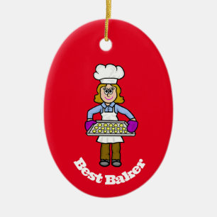 Décoration En Céramique Meilleure fête de Noël de boulangerie