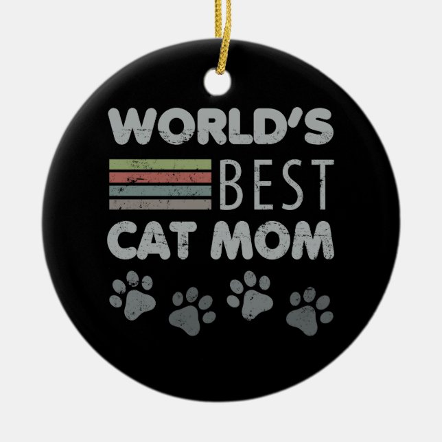 Décoration En Céramique Meilleure maman de chat du monde (Devant)