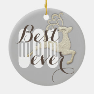 Décoration En Céramique "Meilleure maman jamais" Reindee