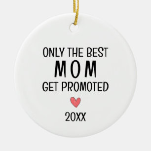 Décoration En Céramique Meilleure maman promue – Année personnalisée