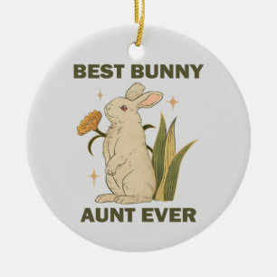 Décoration En Céramique Meilleure Tante Lapin Jamais Mignonne Kawaii Fête