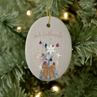 Décoration En Céramique Mele Kalikimaka, Plum de sucre