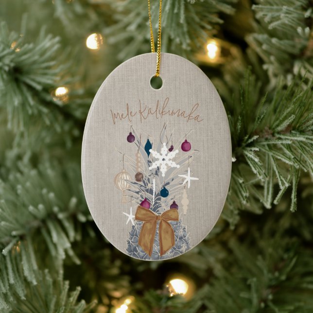Décoration En Céramique Mele Kalikimaka, Plum de sucre (Arbre)