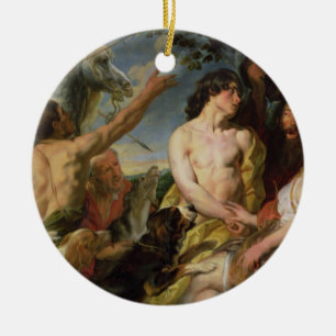Décoration En Céramique Meleager et Atalanta (huile sur la toile)