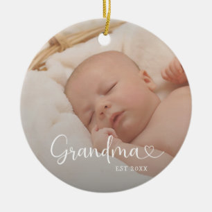 Décoration En Céramique Mémé a fondé 2 Bébé Photo Cœur Mignon