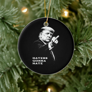 Décoration En Céramique Meme drôle du doigt d'honneur de Trump 2026