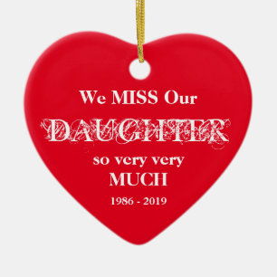 Décoration En Céramique Mémoire d'amour Fille personnalisée Noël