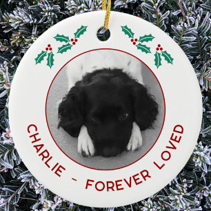Décoration En Céramique Mémoire personnalisée de chien de Noël Photo