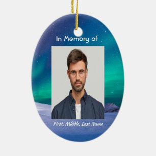 Décoration En Céramique Mémorial chrétien Lumières du Nord Aurora Borealis