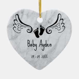 Décoration En Céramique Mémorial de la perte du bébé avec nom et date du b