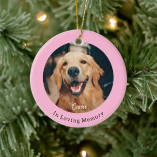 Décoration En Céramique Mémorial de Noël rose chien Paw Paw