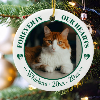 Décoration En Céramique Mémorial de photo et de nom de chat pour toujours
