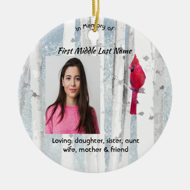 Décoration En Céramique Memorial Keepsake Cardinal Bird (Devant)